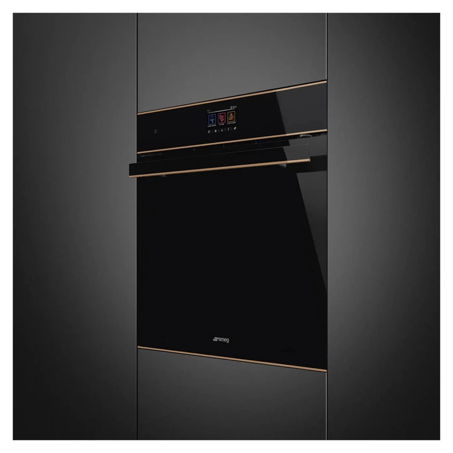 Духовой шкаф с пиролизом 10 функций SMEG SOP6604TPNR 60 см, черное стекло Eclipse