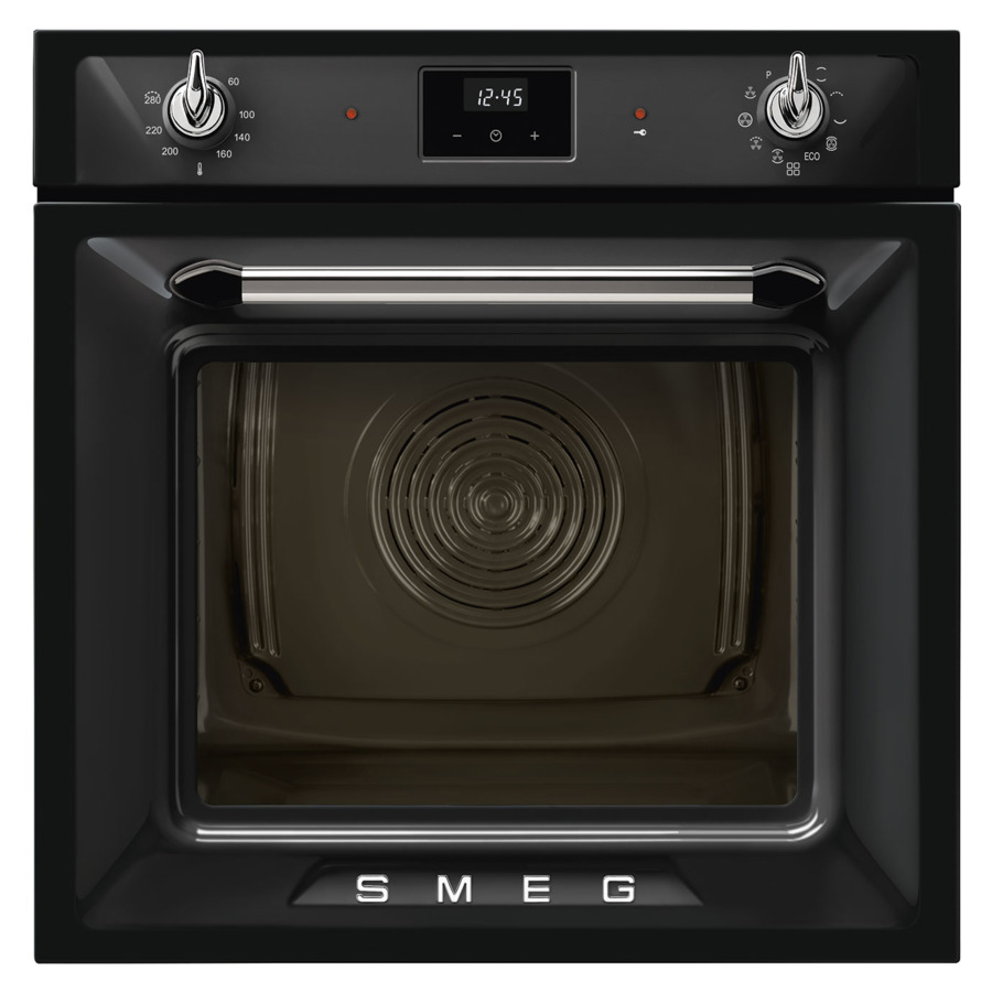 Духовой шкаф с пиролизом 9 функций SMEG SOP6900TN Victoria 60 см, черный