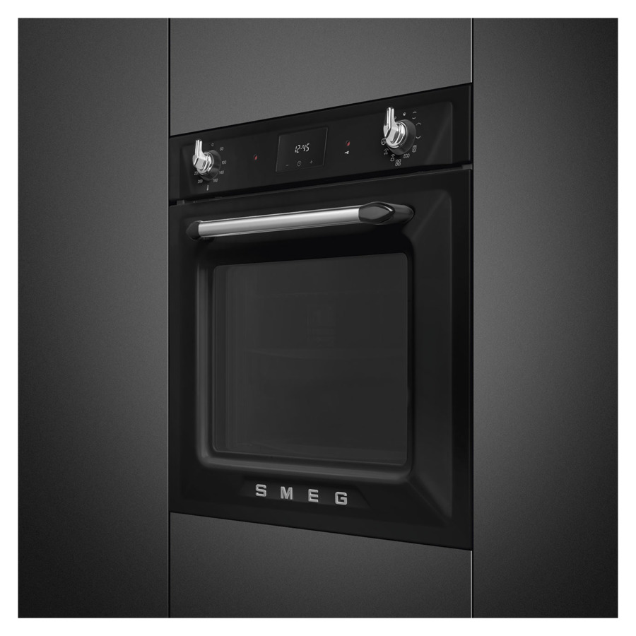 Духовой шкаф с пиролизом 9 функций SMEG SOP6900TN Victoria 60 см, черный