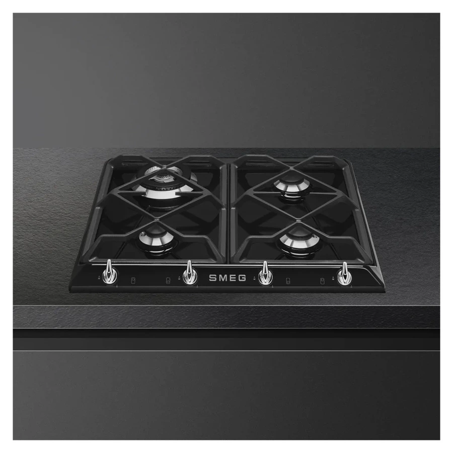 Варочная панель газовая SMEG SR964NGH Victoria 60 см, черная