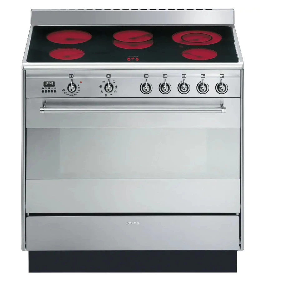 Отдельностоящий варочный центр индукция-электро SMEG SUK91CMX9 90х60 см, сталь нержавеющая