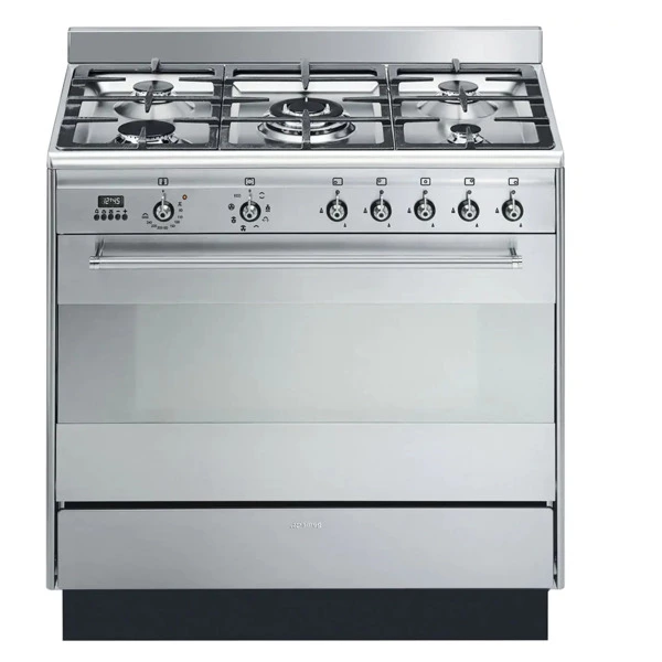 Отдельностоящий варочный центр газ-электро SMEG SUK91MFX9 90х60 см, сталь матовая