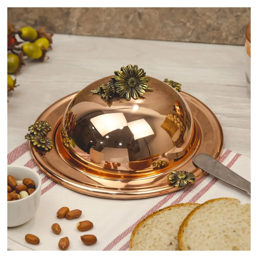 Масленка Кольчугинский мельхиор Ромашка 22,5х8,5 см, медь-Sale