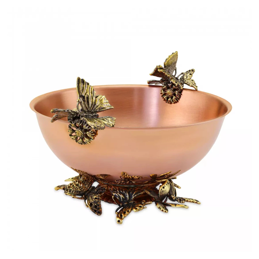 Сухарница Кольчугинский мельхиор Бабочки d7,5 см, медь-Sale