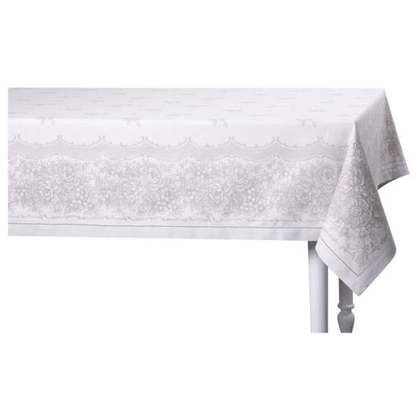 Скатерть прямоугольная Яковлевский жаккард 170х310 см, полулен, бежевая, п/к-Sale