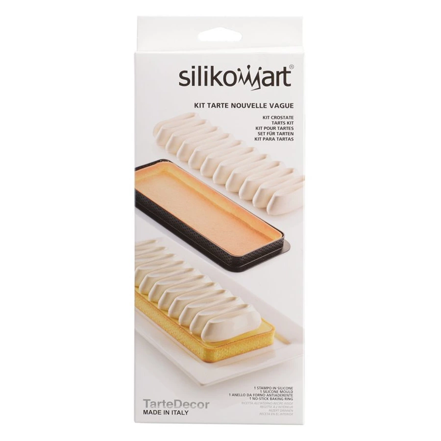 Набор для приготовления пирожных Silikomart Tarte Nouvelle Vague 8х2,4х24 см 2 предмета, силиконовый