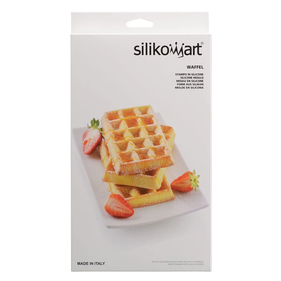 Форма для приготовления вафель Silikomart Waffel Classic 18х30 см, силиконовая, золотая