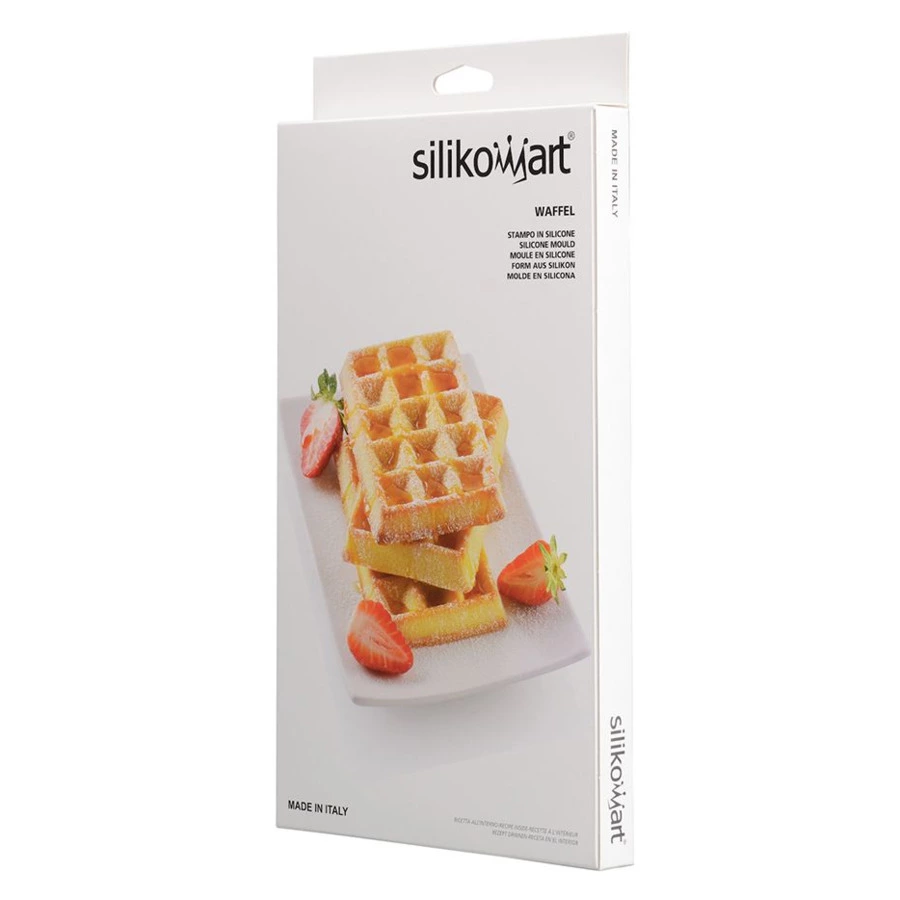 Форма для приготовления вафель Silikomart Waffel Classic 18х30 см, силиконовая, золотая