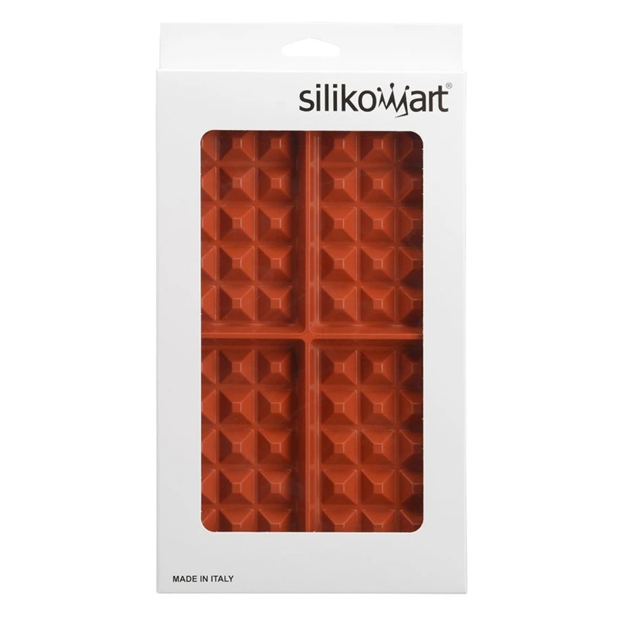 Форма для приготовления вафель Silikomart Waffel Classic 18х30 см, силиконовая, красная