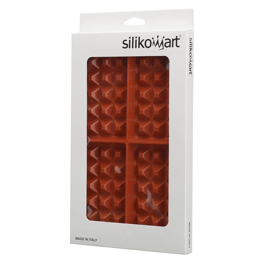 Форма для приготовления вафель Silikomart Waffel Classic 18х30 см, силиконовая, красная