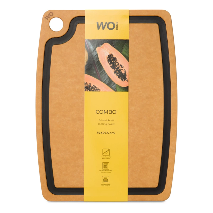 Доска разделочная WO HOME Сombo 37х27,5 см, древесный композит, бежевая
