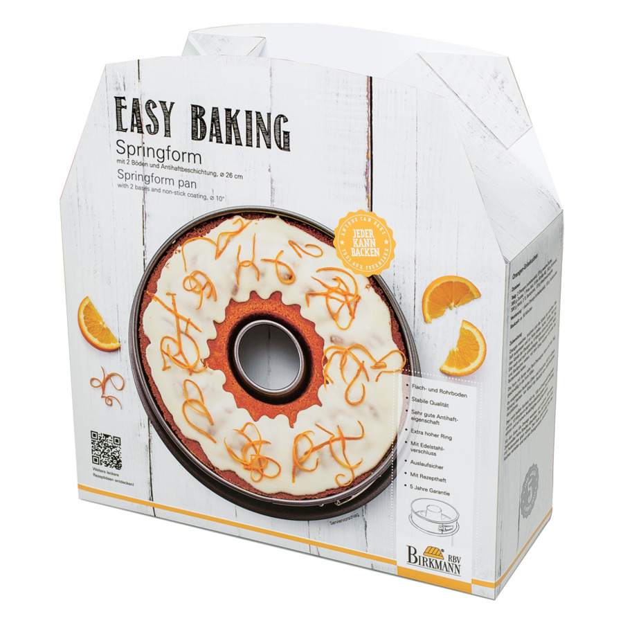 Форма круглая разъемная с 2-мя основаниями Birkmann Easy Baking 26 см, антипригарная сталь