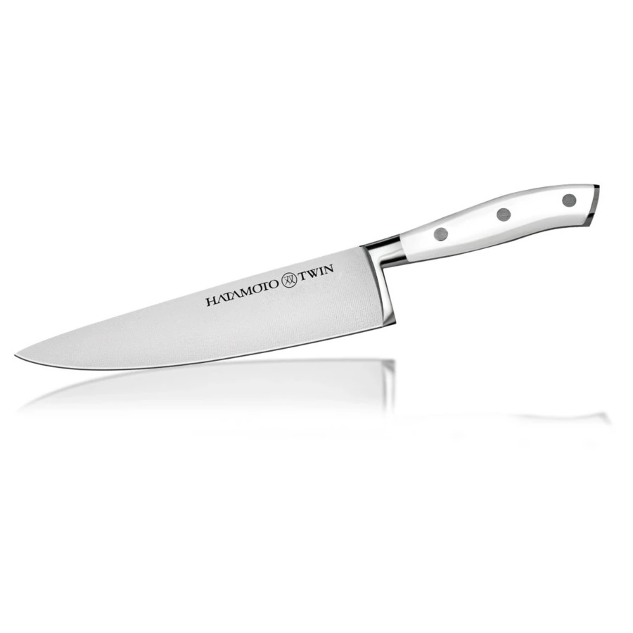 Нож поварской Шеф Hatamoto Twin 20 см, сталь AUS-8, рукоять PVC, заточка #8000