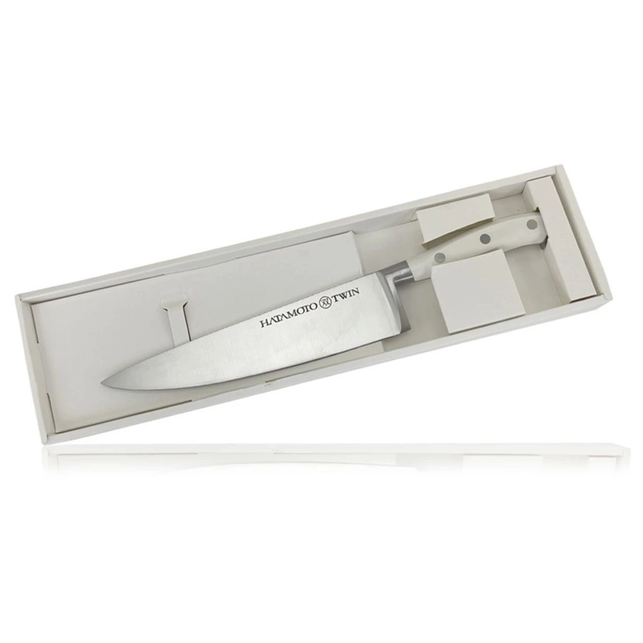 Нож поварской Шеф Hatamoto Twin 20 см, сталь AUS-8, рукоять PVC, заточка #8000