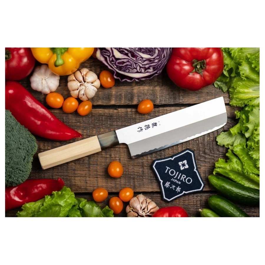 Нож овощной Накири Fuji Cutlery Ryutoku 16 см, сталь нержавеющая, рукоять магнолия, заточка #5000