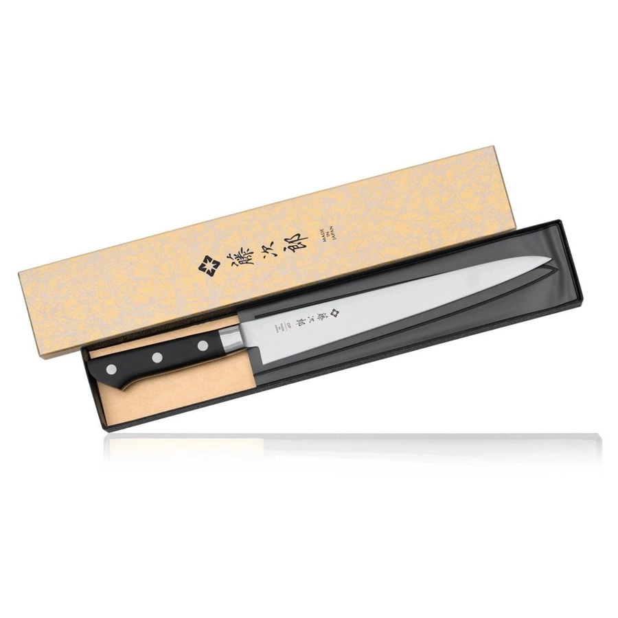 Нож для тонкой нарезки TOJIRO Western 24 см, сталь VG10, 3 слоя, рукоять эко-древесина