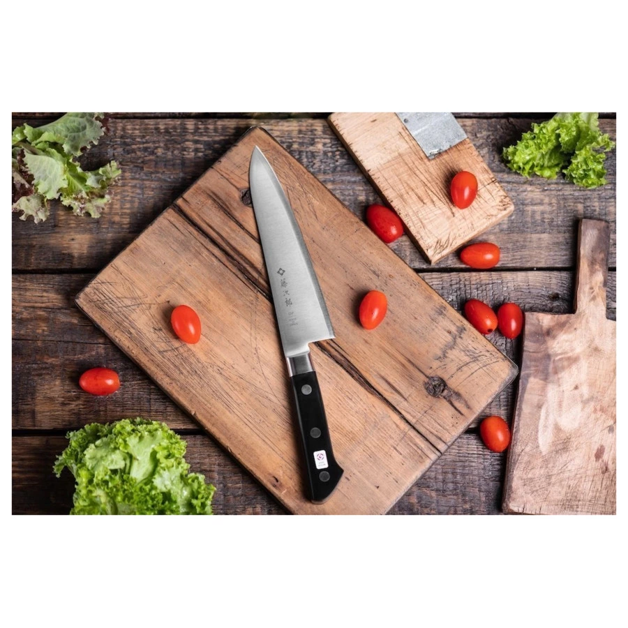 Нож поварской Шеф TOJIRO Western 18 см, сталь VG10, 3 слоя, рукоять эко-древесина, заточка #8000