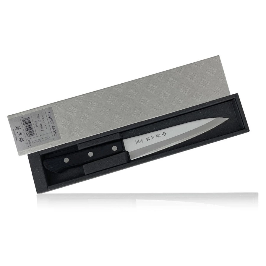 Нож универсальный TOJIRO Western 13,5 см, сталь VG10, 3 слоя, рукоять эко-древесина, заточка #8000