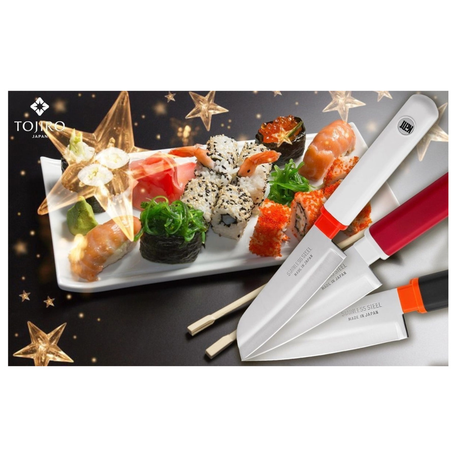 Нож овощной Fuji Cutlery Special series 10 см, сталь Sus420J2, рукоять пластик в ножнах, красный