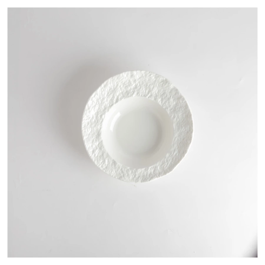 Тарелка для пасты HOME CHEF Era 30 см, фарфор твердый, белая