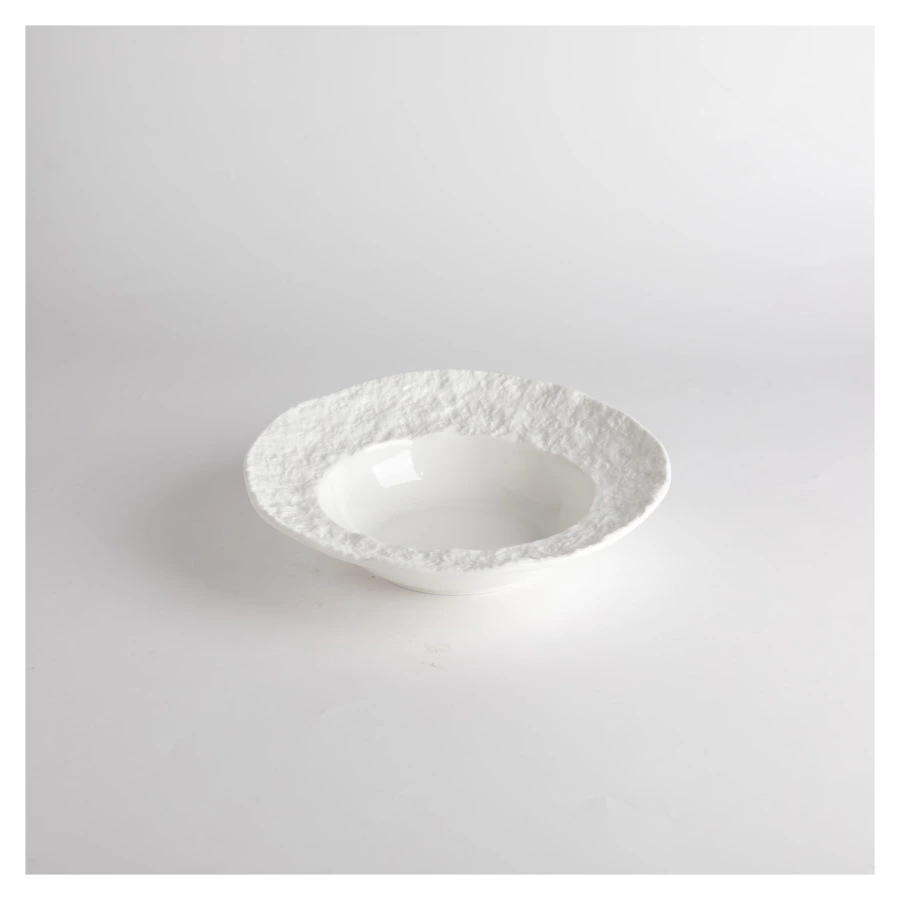 Тарелка для пасты HOME CHEF Era 30 см, фарфор твердый, белая