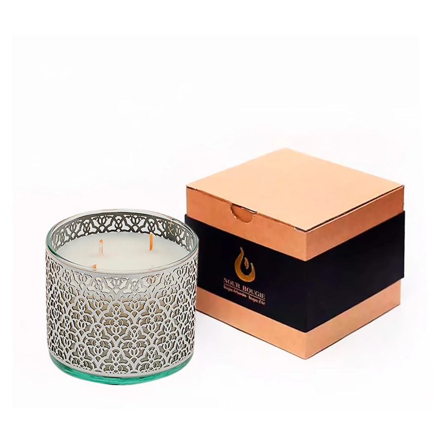 Свеча ароматическая ARABESQUE Oud 1050 г, серебряная