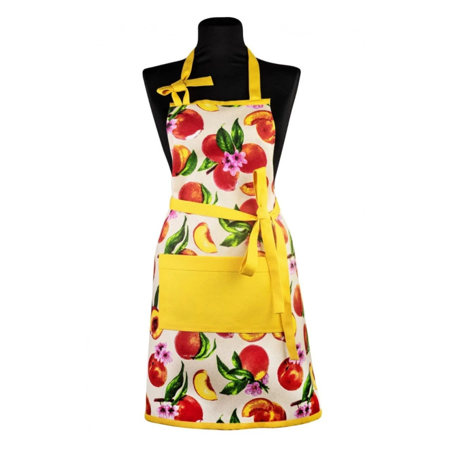 Фартук прямой с карманом Не в сервант Персик 42-48 р, хлопок