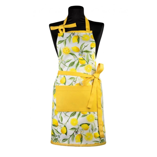 Фартук прямой с карманом Не в сервант Лимончик 42-48 р, хлопок