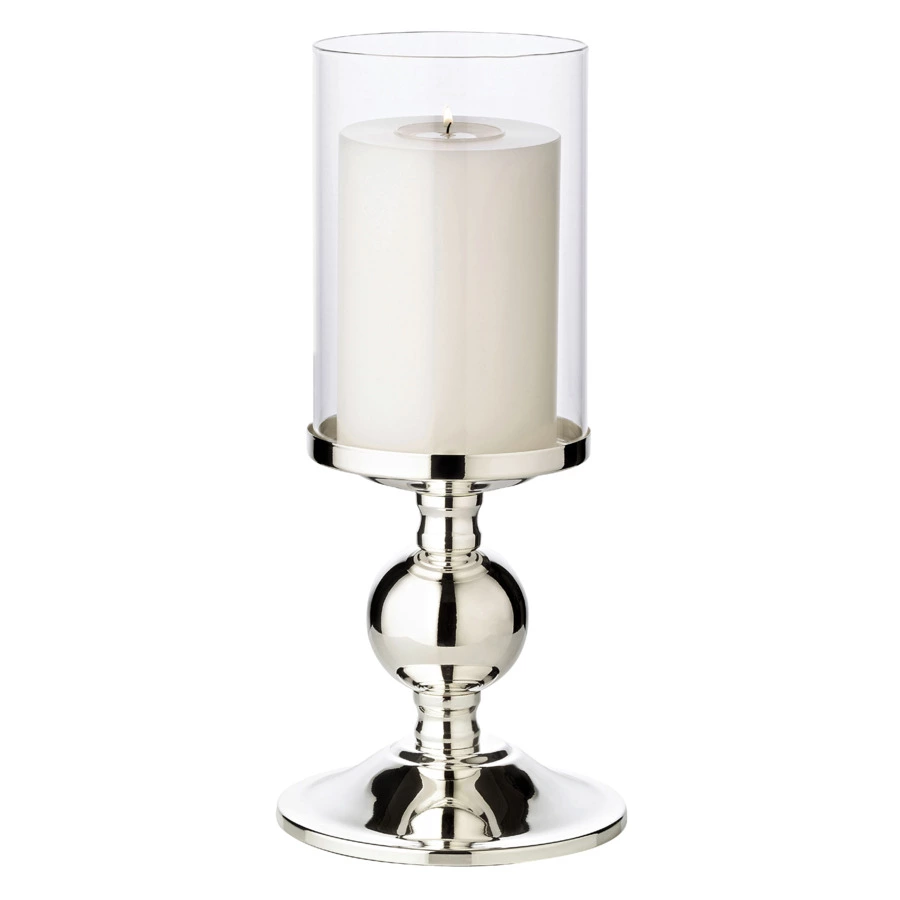 Подсвечник для интерьерной свечи Edzard Бамбук d13хh27,5 см для свечи 8 см, посеребрение