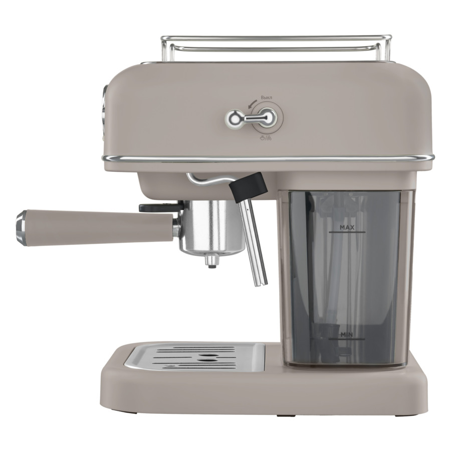 Кофеварка эспрессо рожковая TESLER ECM-245 SAND GREY 3 в 1, капучинатор, адаптер Nespresso