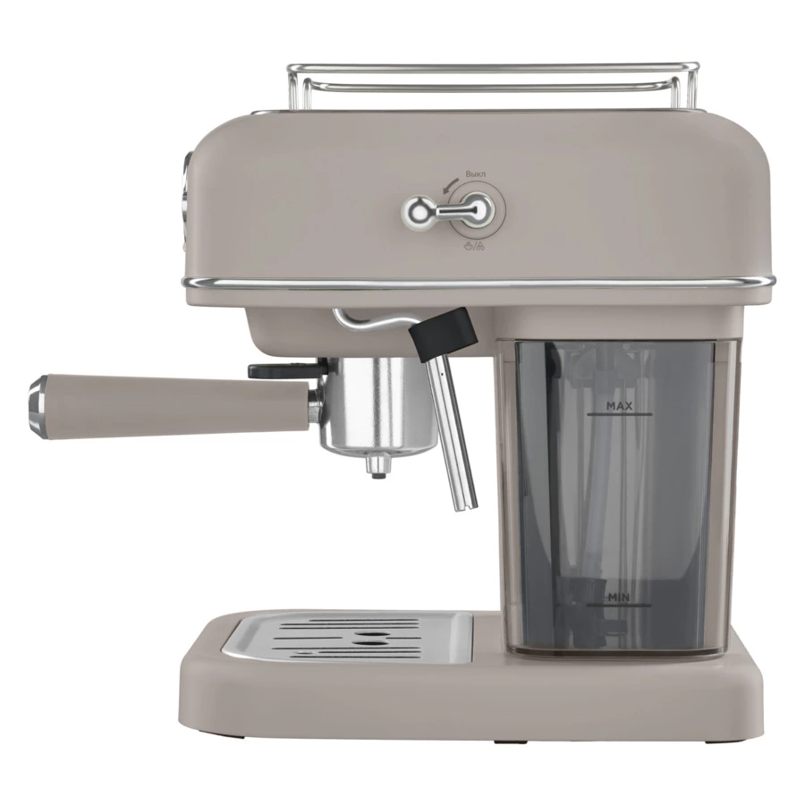 Кофеварка эспрессо рожковая TESLER ECM-245 SAND GREY 3 в 1, капучинатор, адаптер Nespresso, песочная