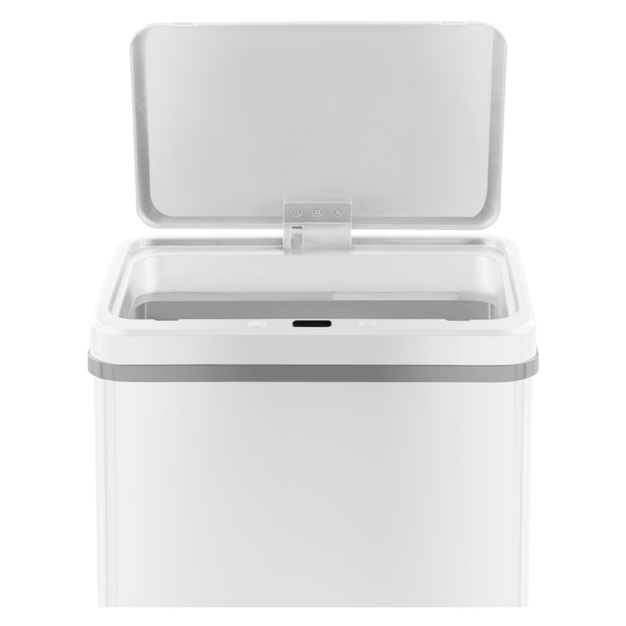 Ведро сенсорное для мусора TESLER STB-40F WHITE 40 л, 35,5х26х54 см, сталь нержавеющая, белое