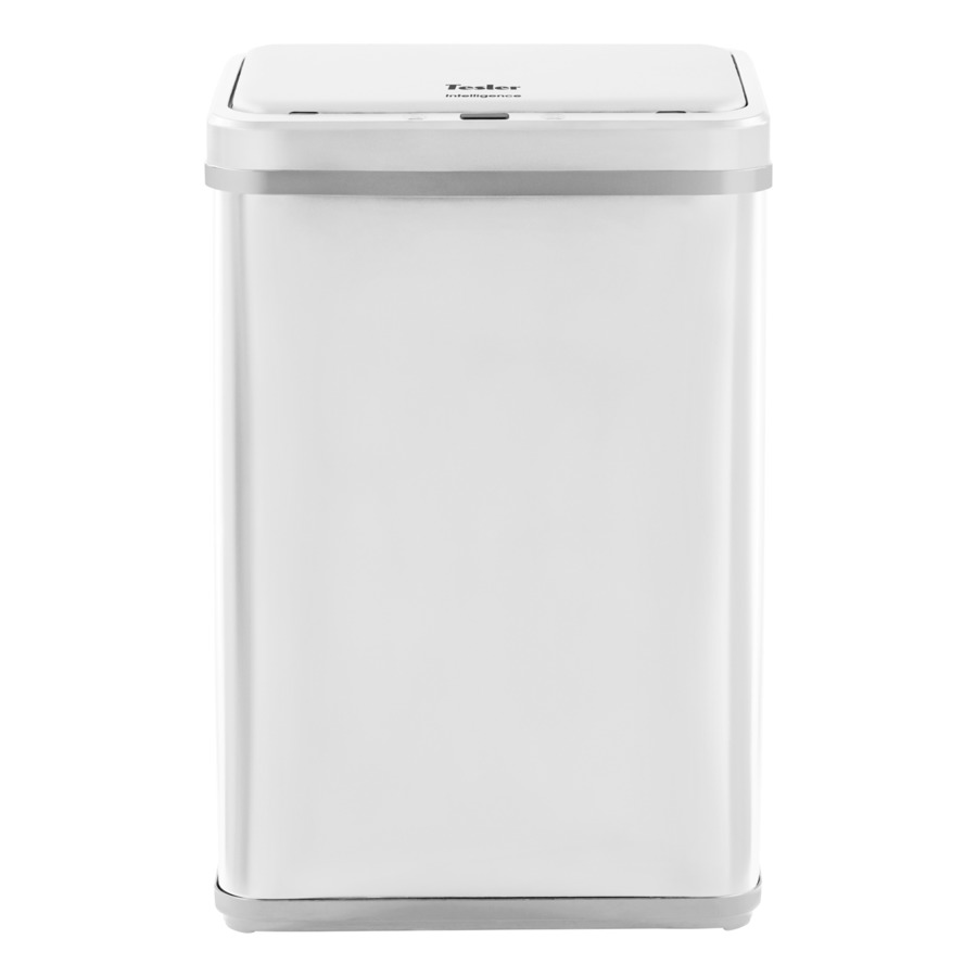 Ведро сенсорное для мусора TESLER STB-40F WHITE 40 л, 35,5х26х54 см, сталь нержавеющая, белое