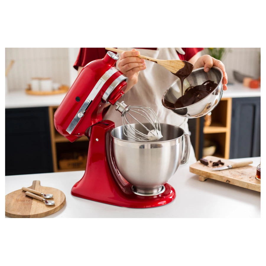 Миксер планетарный KitchenAid Artisan 4,8 л, 3 насадки, экран, чаша 3 л, 5KSM185PSECA, карам.яблоко