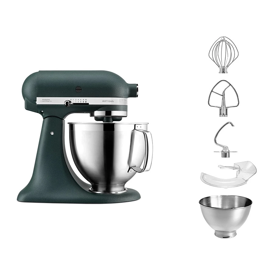 Миксер планетарный KitchenAid Artisan 4,8 л, 3 насадки, экран, чаша 3 л, 5KSM185PSEPP, пальмовый