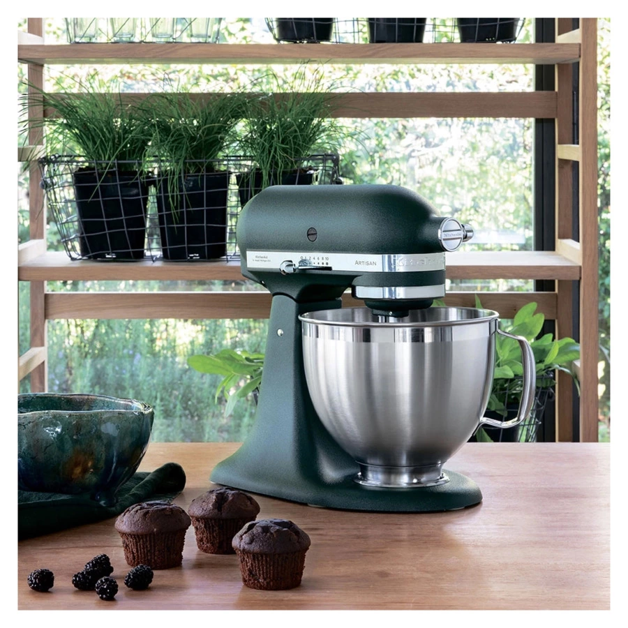 Миксер планетарный KitchenAid Artisan 4,8 л, 3 насадки, экран, чаша 3 л, 5KSM185PSEPP, пальмовый