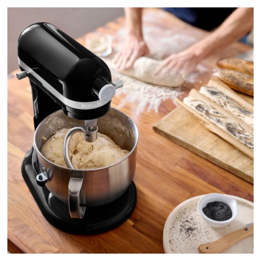 Миксер планетарный KitchenAid Artisan, подъемная чаша 6,6 л, 4 насадки, 5KSM70SHXEOB, черный