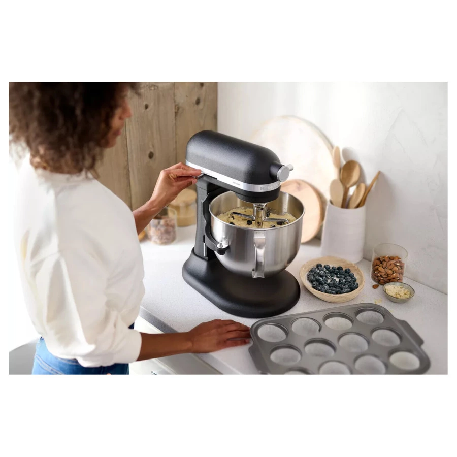 Миксер планетарный KitchenAid Artisan, подъемная чаша 6,6 л, 4 насадки, 5KSM70SHXEBK, цвет чугун