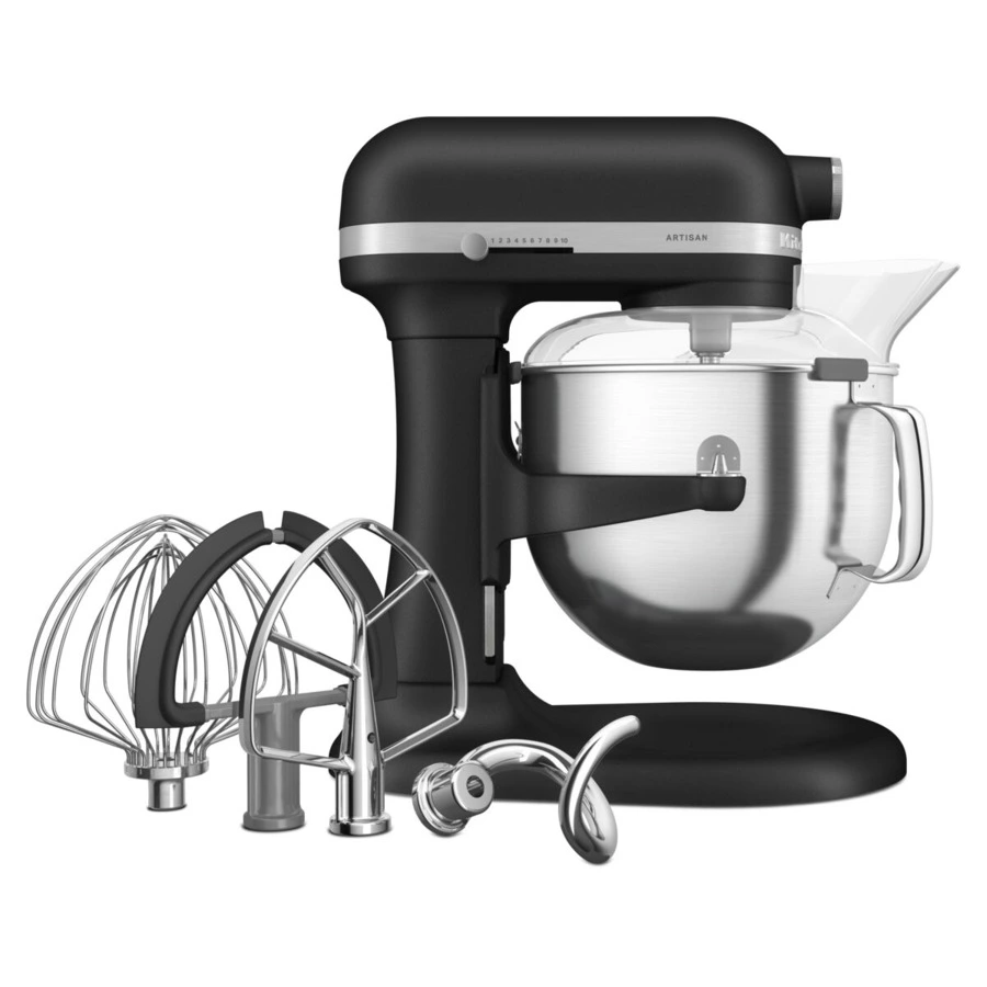Миксер планетарный KitchenAid Artisan, подъемная чаша 6,6 л, 4 насадки, 5KSM70SHXEBK, цвет чугун
