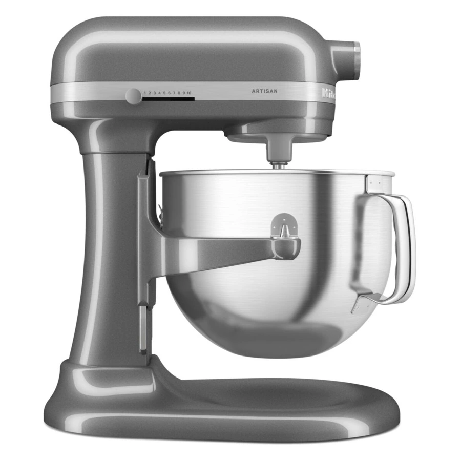 Миксер планетарный KitchenAid Artisan, подъемная чаша 6,6 л, 4 насадки, 5KSM70SHXEMS, серебряный мед