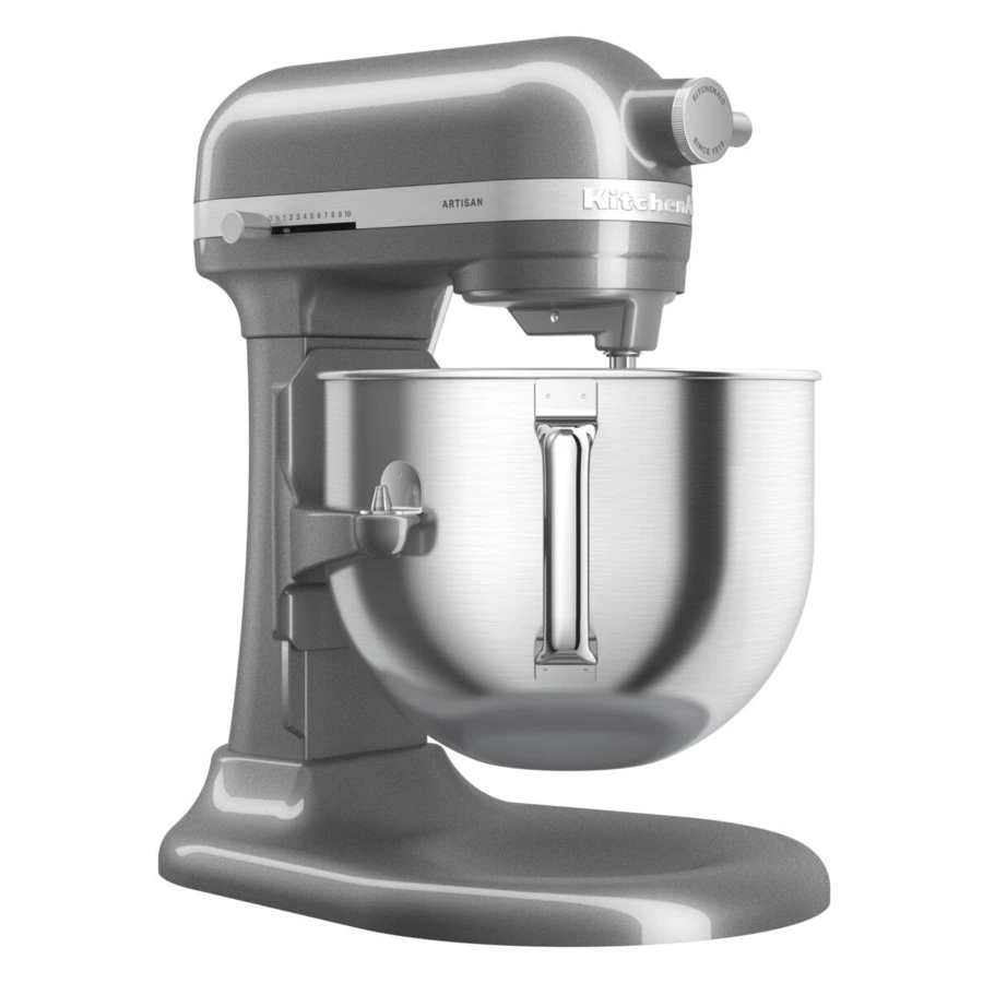 Миксер планетарный KitchenAid Artisan, подъемная чаша 6,6 л, 4 насадки, 5KSM70SHXEMS, серебряный мед