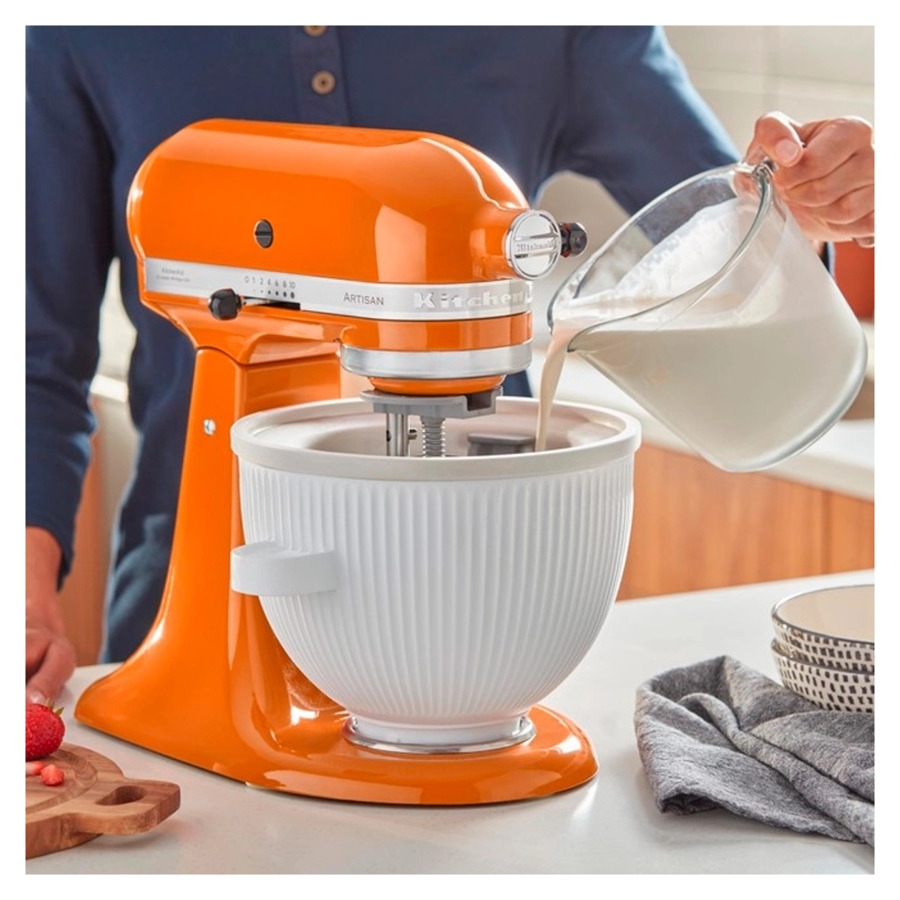 Мороженица-насадка KitchenAid 1,9 л, для миксеров с чашей 4,8 - 6,9 л, белая