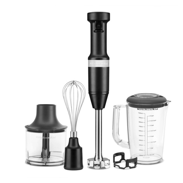 Блендер погружной с аксессуарами KitchenAid, черный матовый, 5KHBV83EBM