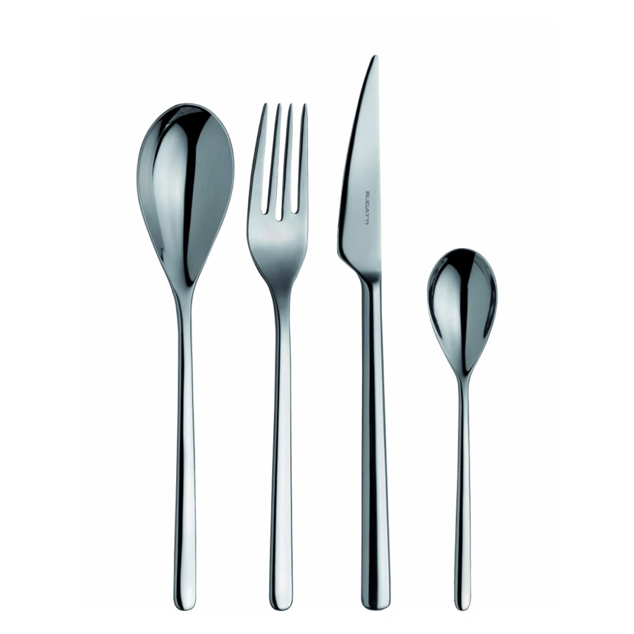 Набор столовых приборов Bugatti Sintesi на 6 персон 24 предмета, сталь нержавеющая, серый