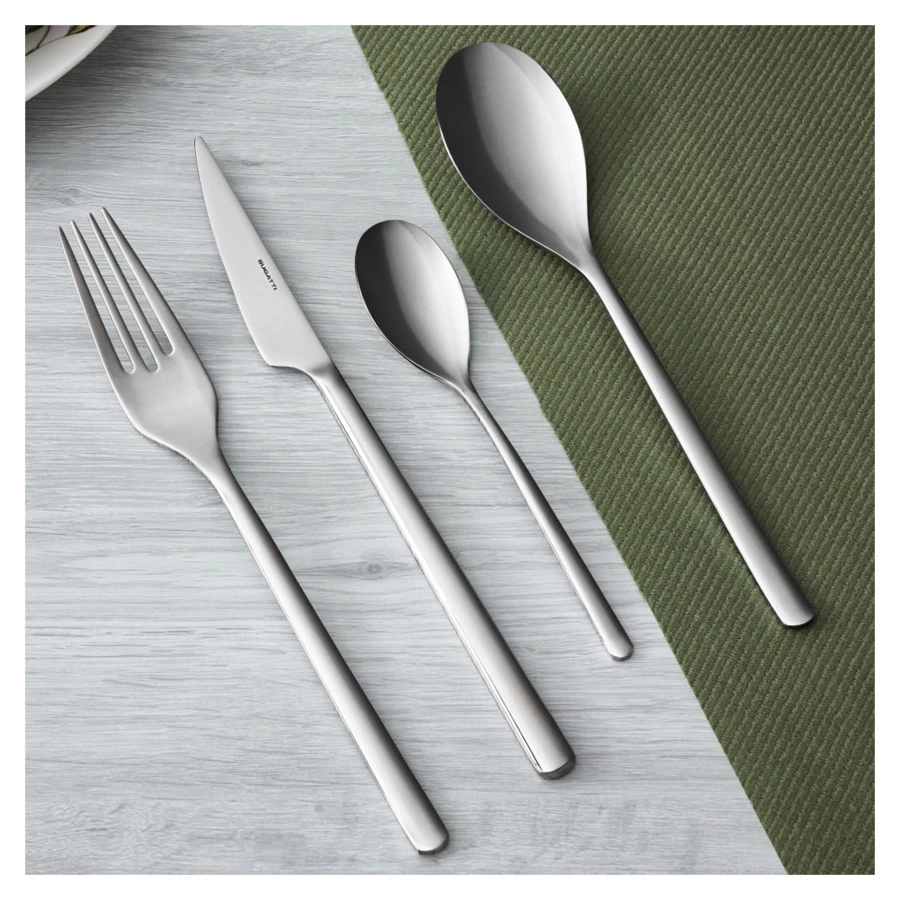 Набор столовых приборов Bugatti Sintesi на 6 персон 24 предмета, сталь нержавеющая, серый