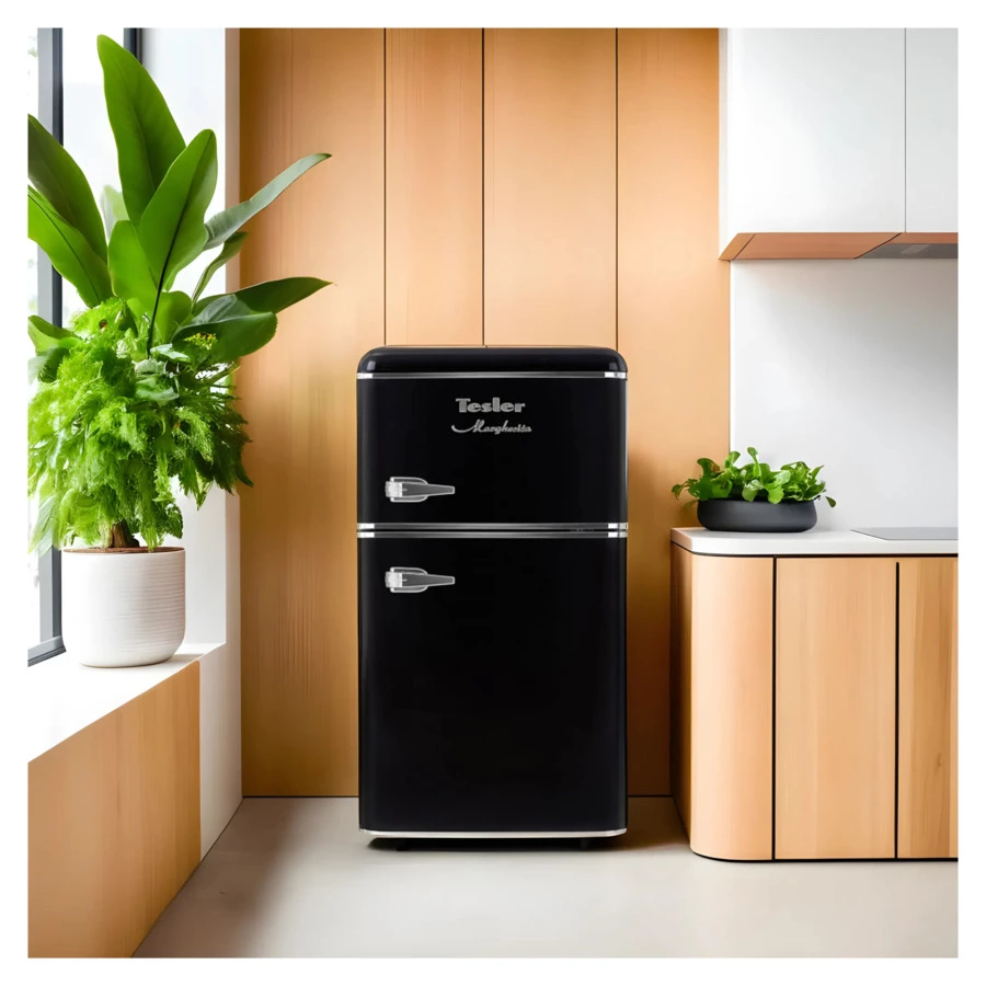 Холодильник двухкамерный TESLER RT-97 BLACK 90 л, 48,6х52х88,9 см, класс А+, черный