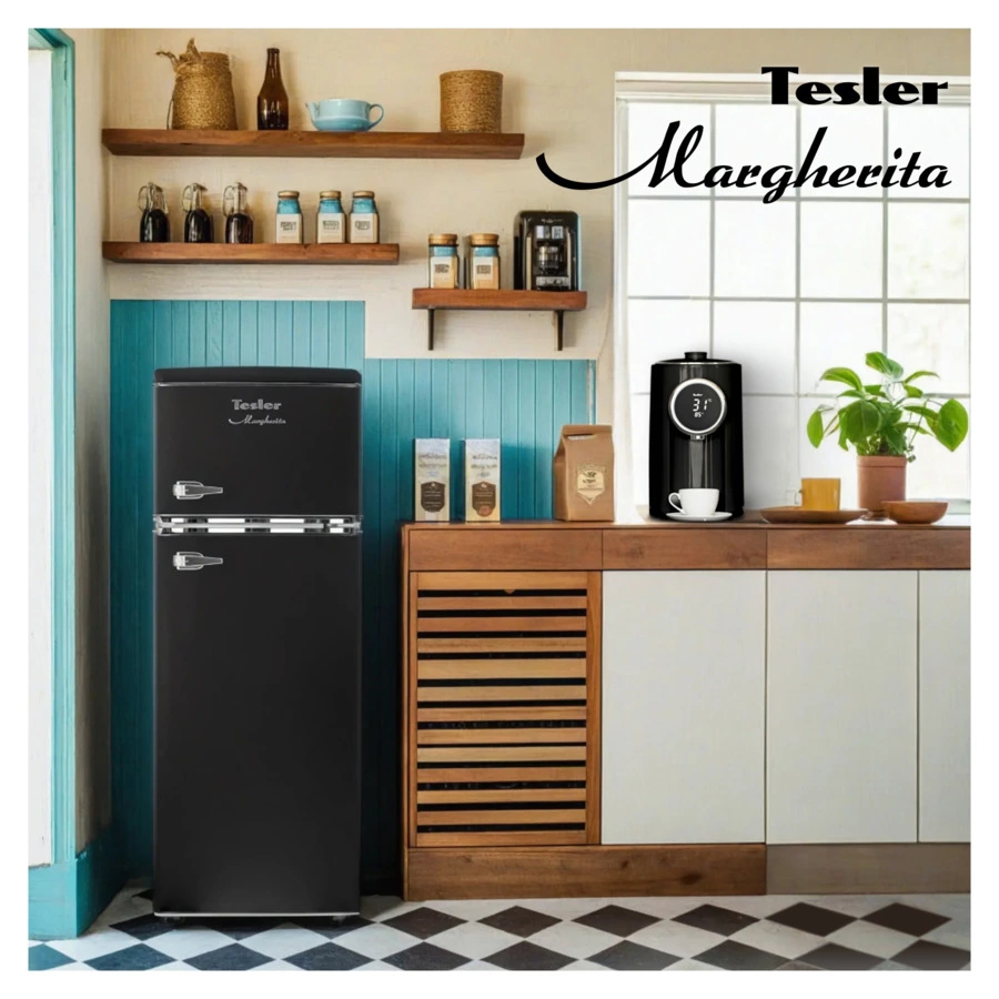 Холодильник двухкамерный TESLER RT-217 BLACK 212 л, 54,5х57х145 см, класс А+, черный
