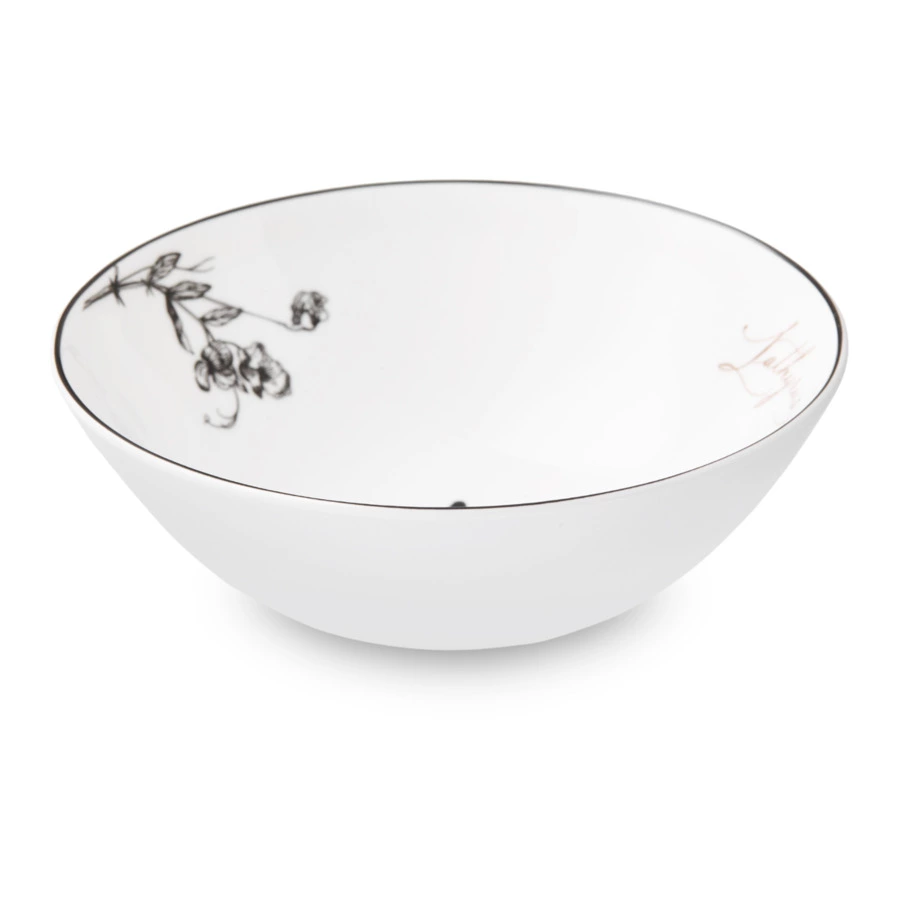 Тарелка суповая Shirokov Скетчбук Стрекоза 460 мл, фарфор костяной