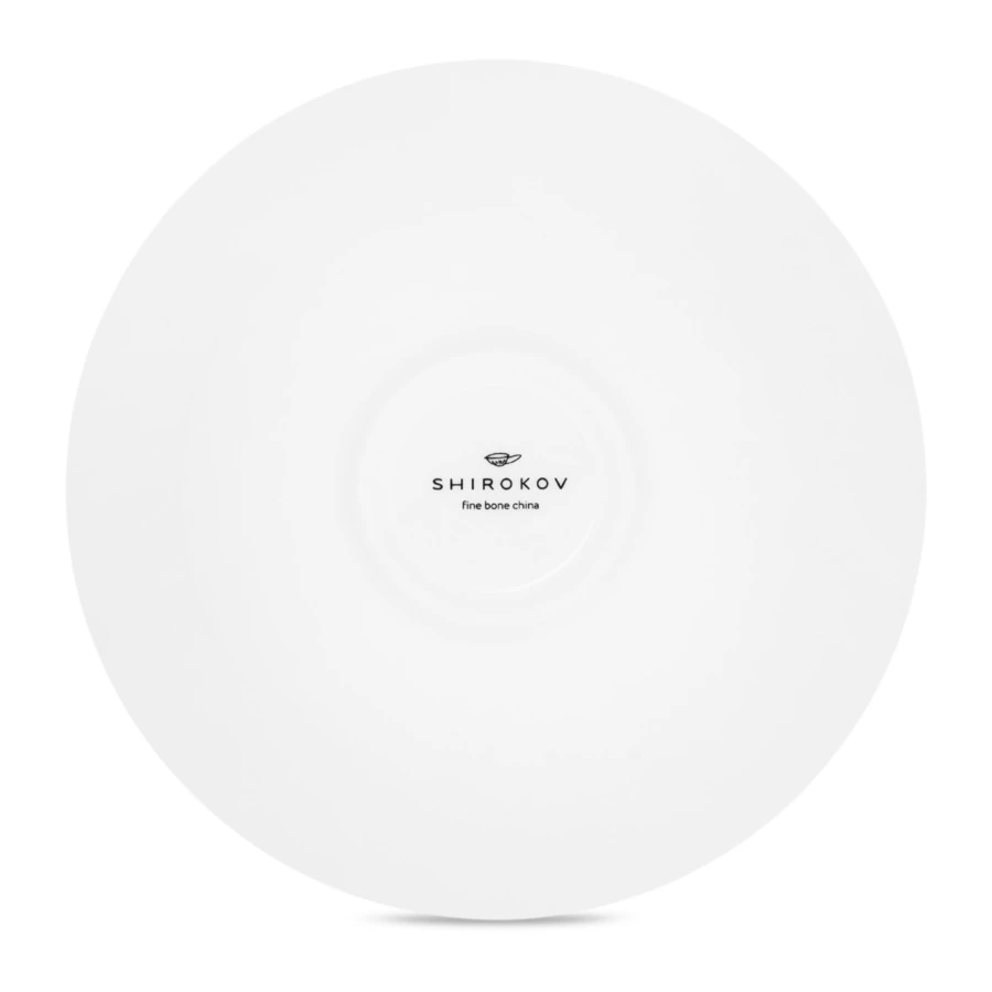 Тарелка суповая Shirokov Скетчбук Стрекоза 460 мл, фарфор костяной