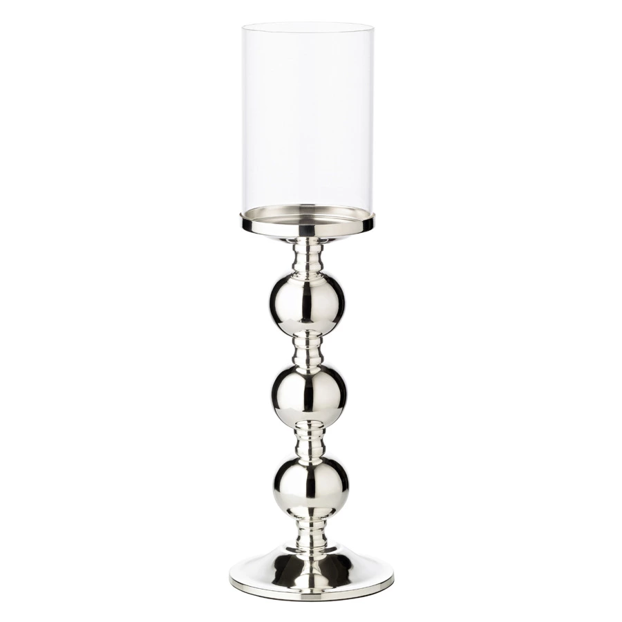 Подсвечник для интерьерной свечи Edzard Бамбук d13хh44 см для свечи 8 см, посеребрение